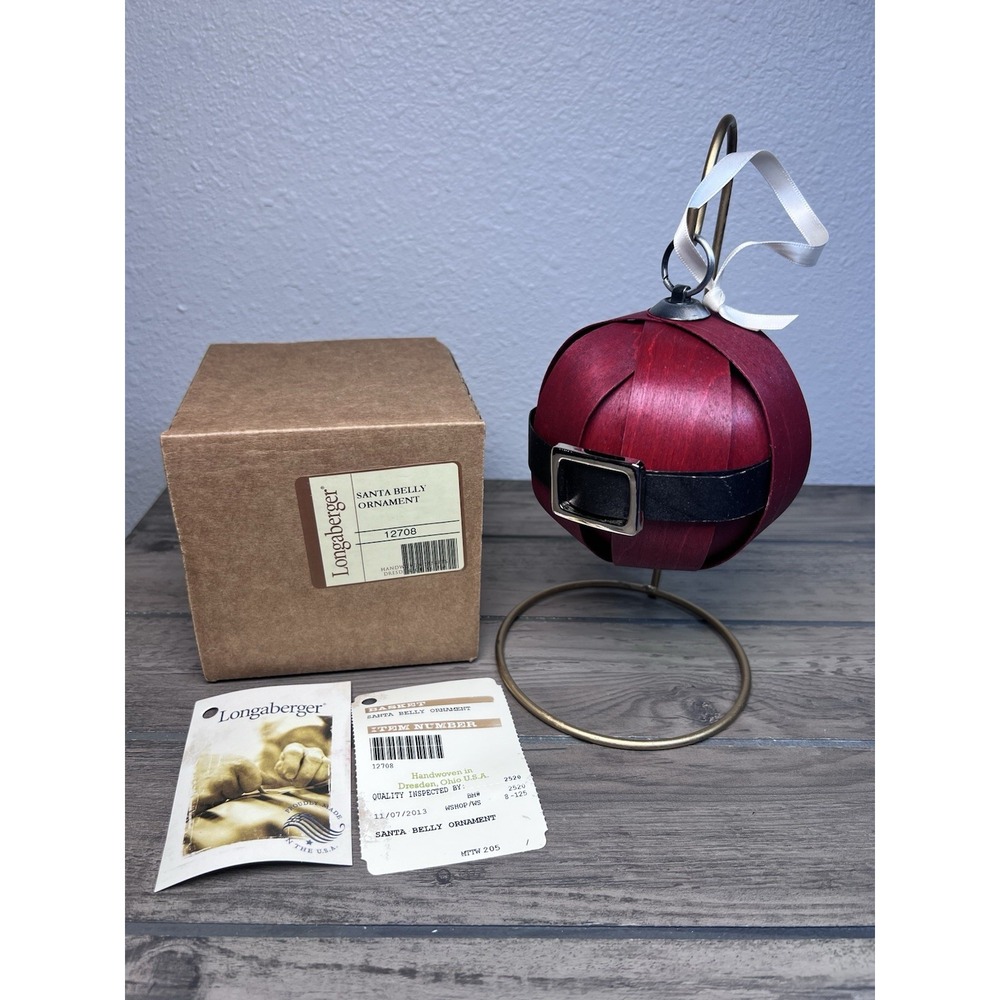 Longaberger 2013 Santa Belly Basket Christmas Ornament